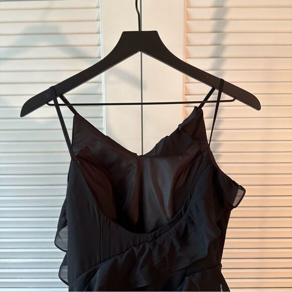 Black Ruffle Formal Gown Prom Dress - Picture 6 of 14